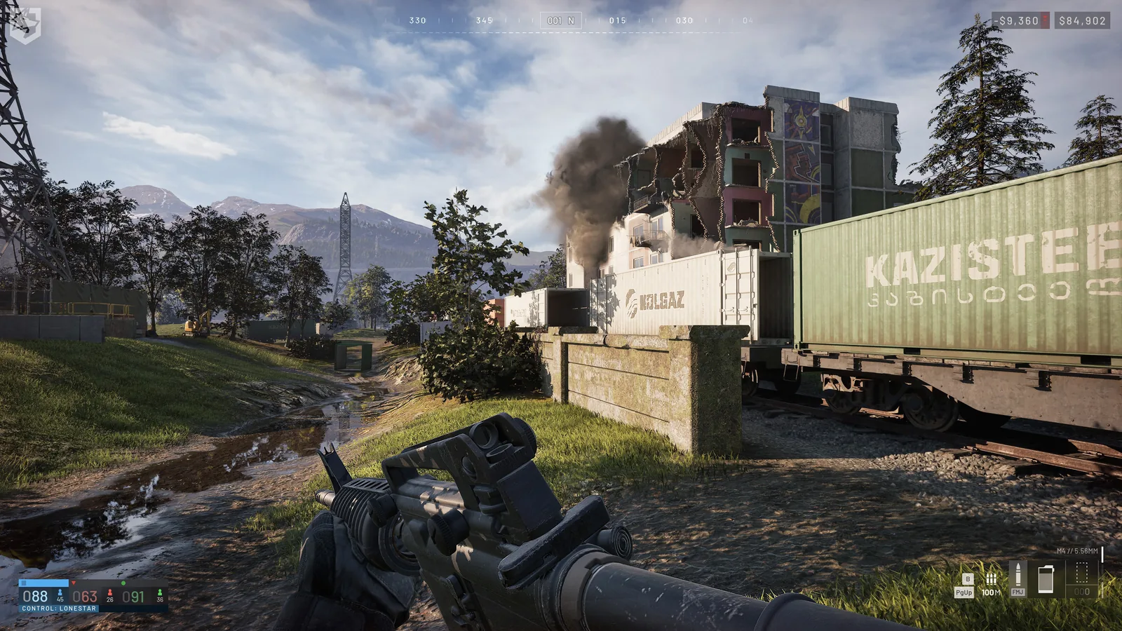 WARDOGS infantry moving through a fortified industrial area